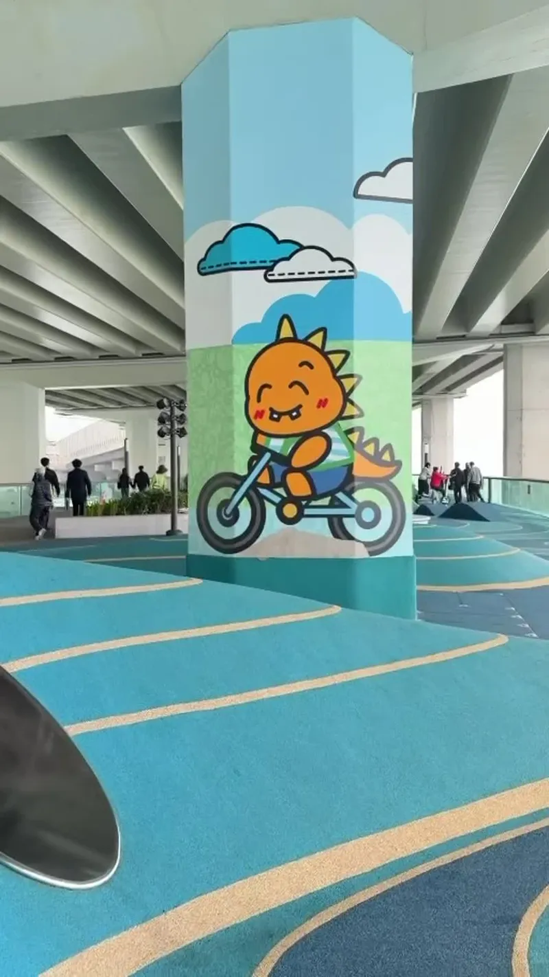 Urban space under an overpass