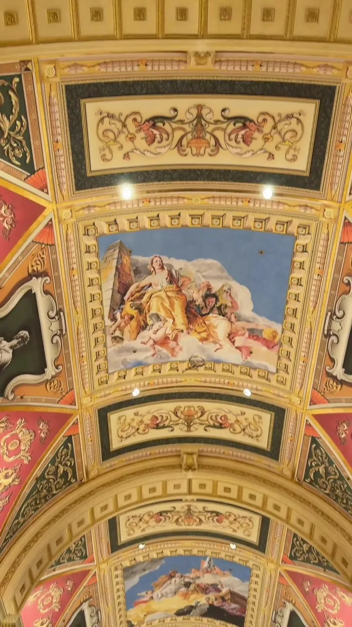 Painted dome ceiling with gold detail inside The Venetian Macao